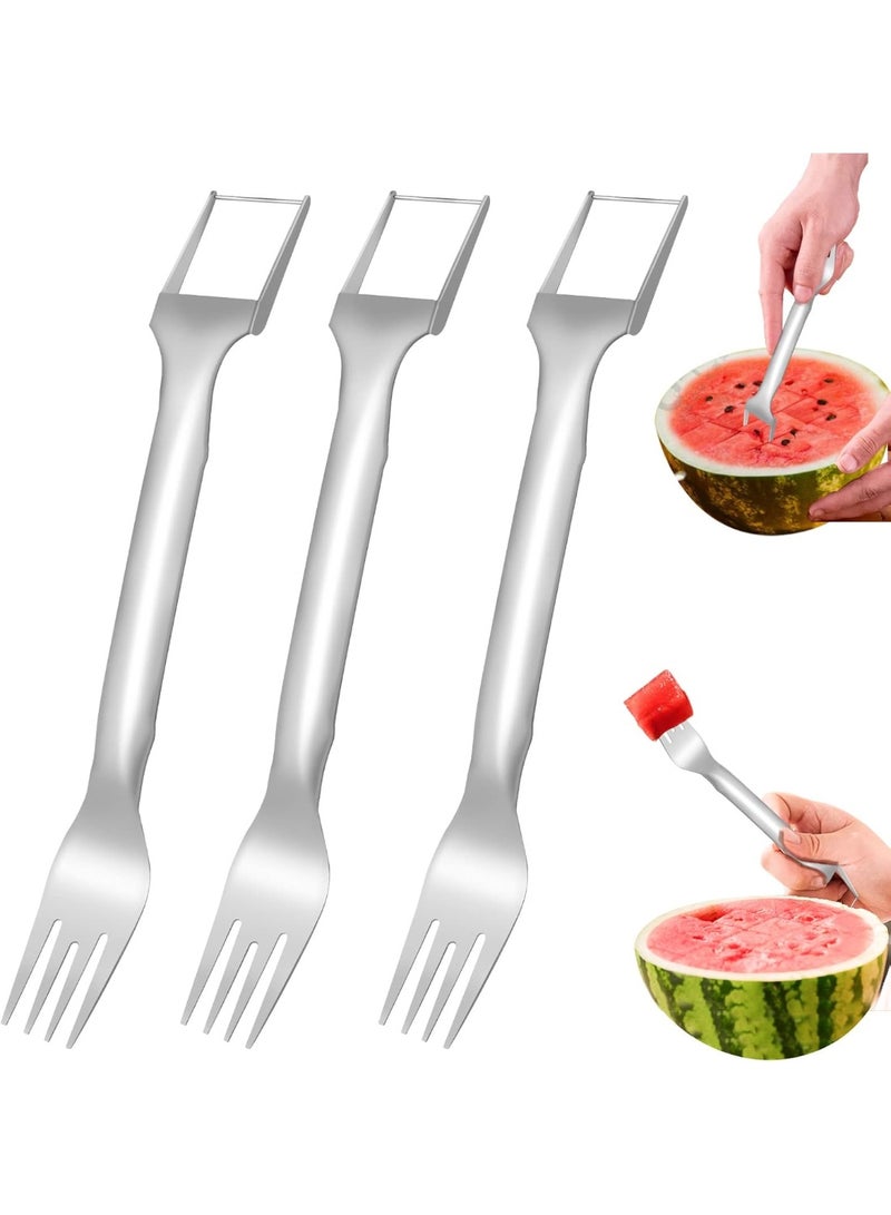2-in-1 watermelon fork knife, double headed stainless steel fruit fork knife, suitable for family gatherings, camping, kitchen small tools - Image 1